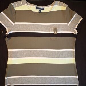 Karen Scott Green and Gray Short Sleeve Tee